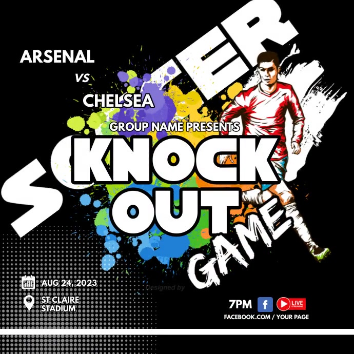 Soccer Knockout Game Tem[plate Template | PosterMyWall